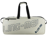 Ling Mei New Arrival White Color Badminton Rackets Bag for 6 Badminton Rackets