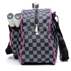 Checkered Chic Black Premium Women's Pickleball Bag